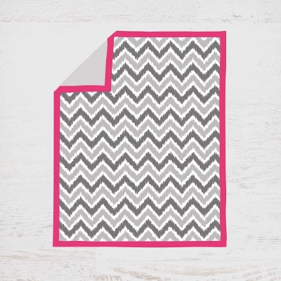 Bacati - Ikat Dots Leopard Pink Grey Muslin Girls 10 Pc Crib Set With Wall Hangings & Mobile 2 Bacati - Ikat Dots Leopard Pink Grey Muslin Girls 10 Pc Crib Set With Wall Hangings & Mobile - Image 2