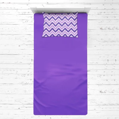 Bacati - MixNMatch Purple Chevron Dots 3 Pc Toddler Sheet Set 2 Bacati - MixNMatch Purple Chevron Dots 3 Pc Toddler Sheet Set - Image 2