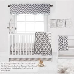 Bacati - Love Design/Print Gray/Silver 10 Pc Crib Bedding Set With 2 Crib Fitted Sheets -Nursery Nest Deals Store GUEST 5860a8a7 4323 415c 8d4d 52675f788e40