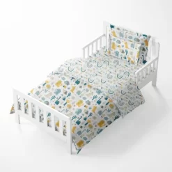 Bacati - Little Dino Boys Teal/Yellow Muslin 5 Pc Toddler Bedding Set With Dec Pillow -Nursery Nest Deals Store GUEST 5daff557 fee5 47b2 ae02 60870ab78e11