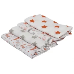 Bacati - Basketball Orange/Gray Muslin Swaddling Blankets Set Of 4 -Nursery Nest Deals Store GUEST 60f2f0d5 6ff0 4bd2 ac5b 5b0002621ca1