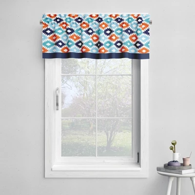 Bacati - Aztec Print Liam Aqua Orange Navy 10 Pc Crib Bedding Set With Long Rail Guard Cover 9 Bacati - Aztec Print Liam Aqua Orange Navy 10 Pc Crib Bedding Set With Long Rail Guard Cover - Image 9