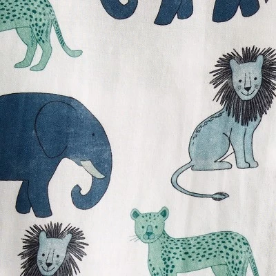 Little Planet By Carter's Muslin Swaddle Baby Blanket - Blue Animal - 2pk 2 Little Planet By Carter's Muslin Swaddle Baby Blanket - Blue Animal - 2pk - Image 2