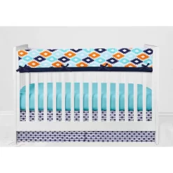 Bacati - Aztec Print Liam Aqua Orange Navy 10 Pc Crib Bedding Set With Long Rail Guard Cover 15 Bacati - Aztec Print Liam Aqua Orange Navy 10 Pc Crib Bedding Set With Long Rail Guard Cover -Nursery Nest Deals Store GUEST 67e97002 8561 4913 afff e9ffabd0fc33