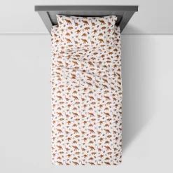 Dinosaur Cotton Kids' Sheet Set Watercolor Brown - Pillowfort™