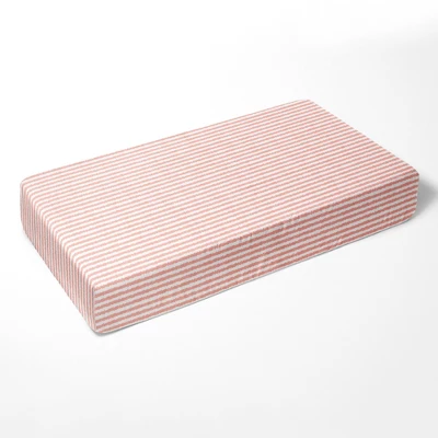 Bacati - Ikat Coral Stripes Muslin 100 Percent Cotton Universal Baby US Standard Crib Or Toddler Bed Fitted Sheet 1 Bacati - Ikat Coral Stripes Muslin 100 Percent Cotton Universal Baby US Standard Crib Or Toddler Bed Fitted Sheet