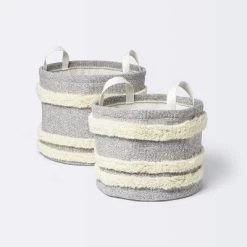 Tufted Canvas Round Storage Bin - Cloud Island™ Medium Gray/Cream 5 Tufted Canvas Round Storage Bin - Cloud Island™ Medium Gray/Cream -Nursery Nest Deals Store GUEST 6bb0a0da bf18 4dec a74c d59c38b9329c