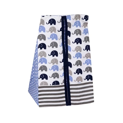 Bacati - Elephants Blue/Navy/Gray 10 Pc Crib Bedding Set With 2 Crib Fitted Sheets 8 Bacati - Elephants Blue/Navy/Gray 10 Pc Crib Bedding Set With 2 Crib Fitted Sheets - Image 8