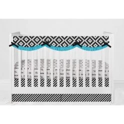 Bacati - Love Aztec Print Black Turquoise 10 Pc Crib Bedding Set With Long Rail Guard Cover -Nursery Nest Deals Store GUEST 6f048676 2ce6 4bba b2b0 a8b809971af1