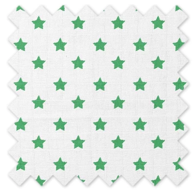 Bacati - Stars Green Muslin 4pc Toddler Bedding Set 7 Bacati - Stars Green Muslin 4pc Toddler Bedding Set - Image 7