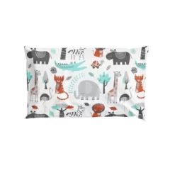 Bacati - Jungle Safari Animals Aqua/Orange/Gray 5 Pc Cotton Toddler Bedding Set -Nursery Nest Deals Store GUEST 70988788 688d 45cc a14b 1da30b0df589