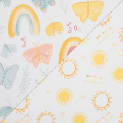 Sammy & Lou Butterflies And Sunshine Microfiber Crib Sheet - 2pk 5 Sammy & Lou Butterflies And Sunshine Microfiber Crib Sheet - 2pk - Image 5