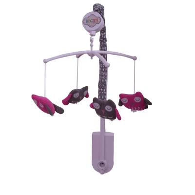 Bacati - Owls In The Woods Pink Fuschia Gray 10 Pc Crib Bedding Set With Long Rail Guard Cover 4 Bacati - Owls In The Woods Pink Fuschia Gray 10 Pc Crib Bedding Set With Long Rail Guard Cover - Image 4