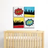 Big Dot Of Happiness Bam Superhero - Kids Room, Nursery Decor And Home Decor - 11 X 11 Inches Nursery Wall Art - Set Of 4 Prints For Baby's Room