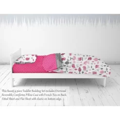 Bacati - Owls In The Woods Pink Fuschia Gray 4 Pc Toddler Bedding Set 9 Bacati - Owls In The Woods Pink Fuschia Gray 4 Pc Toddler Bedding Set -Nursery Nest Deals Store GUEST 7b155e62 13a9 4e56 a5cd e5913866fc17