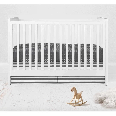 Bacati - Elephants White/Gray 10 Pc Crib Bedding Set With Long Rail Guard Cover 7 Bacati - Elephants White/Gray 10 Pc Crib Bedding Set With Long Rail Guard Cover - Image 7