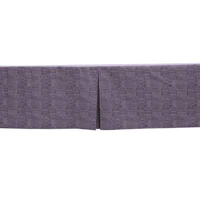 Bacati - Clouds In The City Gray Reverse Cityscape Crib/Toddler Bed Skirt 2 Bacati - Clouds In The City Gray Reverse Cityscape Crib/Toddler Bed Skirt - Image 2