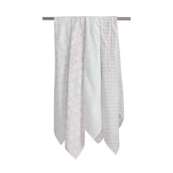 Bacati - Petals/Floral Muslin Swaddling Blankets Set Of 4 Aqua/Lilac -Nursery Nest Deals Store GUEST 89b9d72d fd74 4de2 bad9 e38b6a3f31be