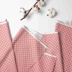 Bacati - Coral Pink Pin Dots 100 Percent Cotton Universal Baby US Standard Crib Or Toddler Bed Fitted Sheet