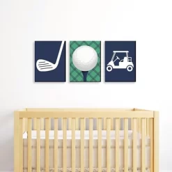 Big Dot Of Happiness Par-Tee Time - Golf - Sports Nursery Wall Art, Kids Room Decor & Game Room Home Decor - 7.5 X 10 Inches - Set Of 3 Prints
