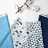 Bacati - Woodlands Forest Animals Aqua/Navy/Grey 4 Pc Crib Bedding Set With Diaper Caddy