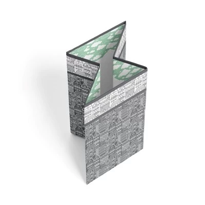 Bacati - Clouds In The City Mint//Gray Collapsible Laundry Hamper 1 Bacati - Clouds In The City Mint//Gray Collapsible Laundry Hamper