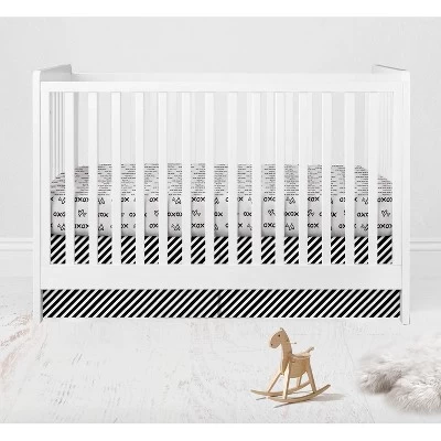 Bacati - Love Aztec Print Black Gold 10 Pc Crib Bedding Set With Long Rail Guard Cover 2 Bacati - Love Aztec Print Black Gold 10 Pc Crib Bedding Set With Long Rail Guard Cover - Image 2