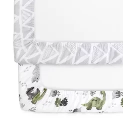 The Peanutshell Fitted Playard Sheets - Camo Dinosaur And Geometric Print - 2pk -Nursery Nest Deals Store GUEST 9a167cf3 0c0f 4f82 9290 05bab6dfaaa1