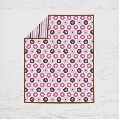 Bacati - Mod Dots Stripes Pink Fuschia Beige Chocolate 4 Pc Crib Bedding Set With Diaper Caddy 1 Bacati - Mod Dots Stripes Pink Fuschia Beige Chocolate 4 Pc Crib Bedding Set With Diaper Caddy