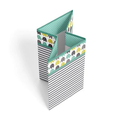 Bacati - Elephants Mint/Yellow/Gray Collapsible Laundry Hamper 1 Bacati - Elephants Mint/Yellow/Gray Collapsible Laundry Hamper