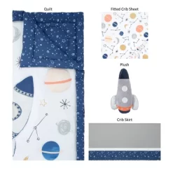 Sammy & Lou Cosmic Rocket Crib Bedding Set - 4pc