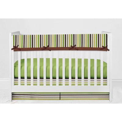 Bacati - Mod Dots Stripes Green Yellow Beige Brown 6 Pc Crib Bedding Set With Long Rail Guard Cover 7 Bacati - Mod Dots Stripes Green Yellow Beige Brown 6 Pc Crib Bedding Set With Long Rail Guard Cover - Image 7