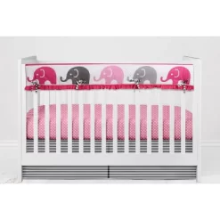 Bacati - Elephants Pink/Fuschia/Gray 10 Pc Crib Bedding Set With Long Rail Guard Cover 17 Bacati - Elephants Pink/Fuschia/Gray 10 Pc Crib Bedding Set With Long Rail Guard Cover -Nursery Nest Deals Store GUEST a049ee2b ff88 4793 a931 0dfd036730b3