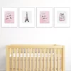 Big Dot Of Happiness Paris, Ooh La La - Unframed Eiffel Tower Nursery And Kids Room Linen Paper Wall Art - Set Of 4 - Artisms - 8 X 10 Inches