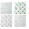 Bacati - Soccerball Green/Gray Muslin Swaddling Blankets Set Of 4