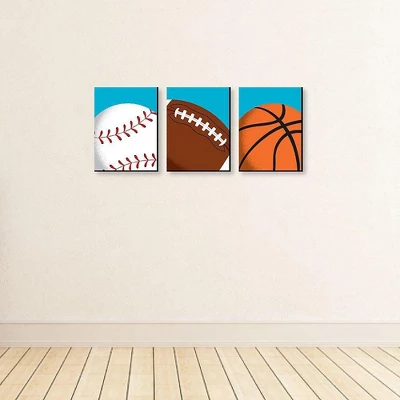 Big Dot Of Happiness Go, Fight, Win - Sports Themed Nursery Wall Art, Kids Room Decor & Game Room Home Décor - 7.5 X 10 Inches - Set Of 3 Prints 2 Big Dot Of Happiness Go, Fight, Win - Sports Themed Nursery Wall Art, Kids Room Decor & Game Room Home Décor - 7.5 X 10 Inches - Set Of 3 Prints - Image 2