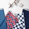 Bacati - MixNMatch Navy Red Chevron Dots 3 Pc Toddler Sheet Set