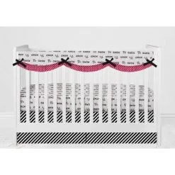 Bacati - Love Black Fuschia 10 Pc Crib Bedding Set With Long Rail Guard Cover -Nursery Nest Deals Store GUEST ae8e01bf b784 4637 8983 9a8e1d891d2b