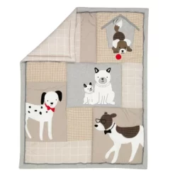 Lambs & Ivy Bow Wow Gray/Tan Dog/Puppy Nursery 3-Piece Baby Crib Bedding Set -Nursery Nest Deals Store GUEST af484089 1f46 4518 b174 0d81ad0bcb62