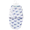 Hudson Baby Infant Boy Plush Swaddle Wrap, Blue Whale, 0-3 Months
