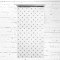 Bacati - Stars Gray Muslin 3 Pc Toddler Bed Sheet Set 100 Percent Cotton