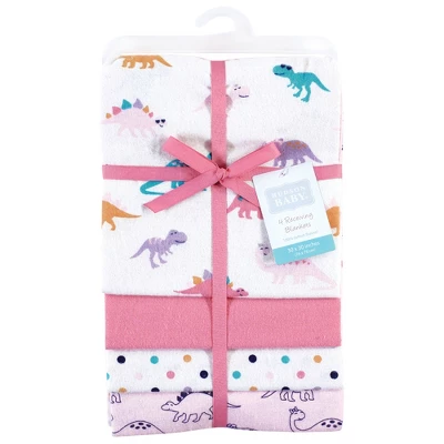 Hudson Baby Infant Girl Cotton Flannel Receiving Blankets, CuteASaurus, One Size 1 Hudson Baby Infant Girl Cotton Flannel Receiving Blankets, CuteASaurus, One Size