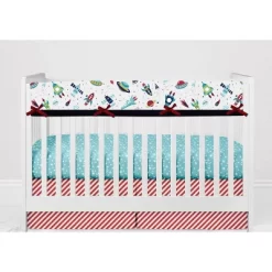 Bacati - Airspace Aqua Navy Green Red 6 Pc Crib Bedding Set With Long Rail Guard Cover -Nursery Nest Deals Store GUEST b4ab7d4e 0233 4337 a46e 6f5f0c9832eb