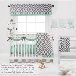 Bacati - Love Gray Mint 10 Pc Crib Bedding Set With Long Rail Guard Cover -Nursery Nest Deals Store GUEST b4d57149 bb78 4363 a98f e4f230cd1679