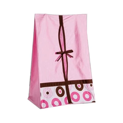 Bacati - Mod Dots Stripes Pink Fuschia Beige Chocolate 4 Pc Crib Bedding Set With Diaper Caddy 4 Bacati - Mod Dots Stripes Pink Fuschia Beige Chocolate 4 Pc Crib Bedding Set With Diaper Caddy - Image 4