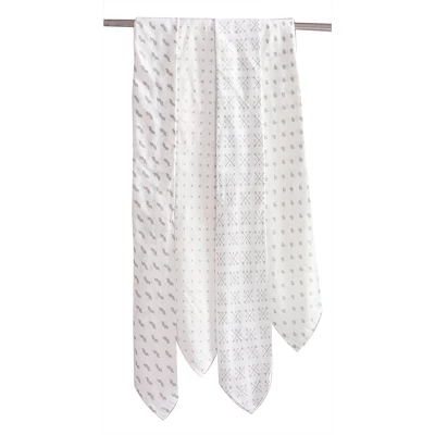 Bacati - LOVE Muslin Swaddling Blankets Set Of 4, Gray/White 3 Bacati - LOVE Muslin Swaddling Blankets Set Of 4, Gray/White - Image 3