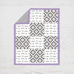 Bacati - Love Aztec Design/Print Gray Lilac 3 Pc Crib Bedding Set