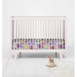 Bacati - Botanical Floral With Birds Purple Multicolor 100 Percent Cotton Universal Baby US Standard Crib Or Toddler Bed Fitted Sheet -Nursery Nest Deals Store GUEST b8747569 fc47 4831 99b5 8d49d5d20a92