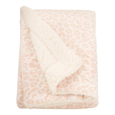 Nicole Miller Mauve Stripe Printed Mink/Sherpa Throw Blanket - Blue 3 Nicole Miller Mauve Stripe Printed Mink/Sherpa Throw Blanket - Blue - Image 3