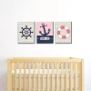 Big Dot Of Happiness Ahoy - Nautical Girl - Pink Nursery Wall Art And Kids Room Decorations - Gift Ideas - 7.5 X 10 Inches - Set Of 3 Prints